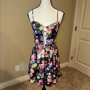 Streetwear Society Dress Floral Backless Mini Summer Women's